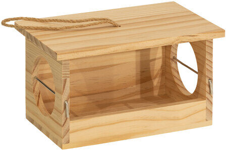Futterhaus aus Holz, 22 x 14 x 12,5 cm