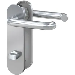 Basi Kurzschild-Drücker-Garnitur - ZB 3800 - Edelstahl - Lochung: WC - rechts