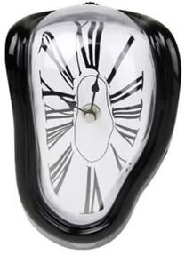 Uplift Essentials Surreal Melting Distorted Wall Clock In Salvador Dali Style For Home And Garden Decor black