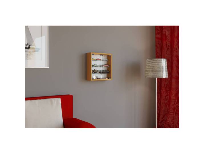 Vitrine suspendue Mandosa 40 x 40 x 10cm Marron/Imitation hêtre