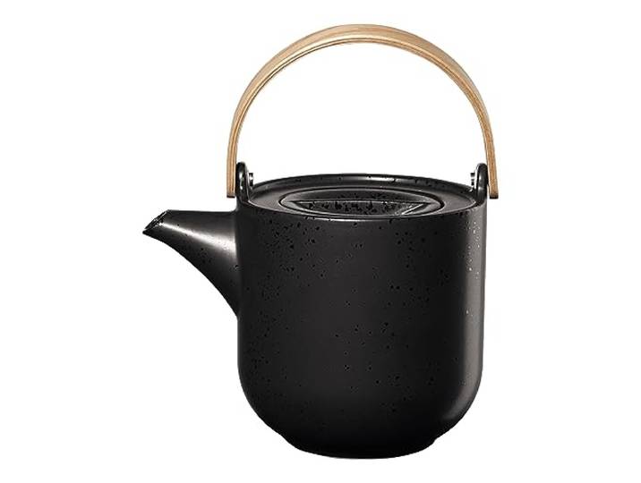 ASA coppa Teekanne mit Holzgriff kuro Porzellan 1l