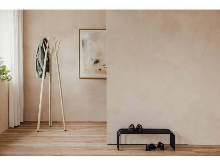 Garderobe Charles – Minimalistischer Dielenständer aus Stahl - Cashew - Luxusbetten24