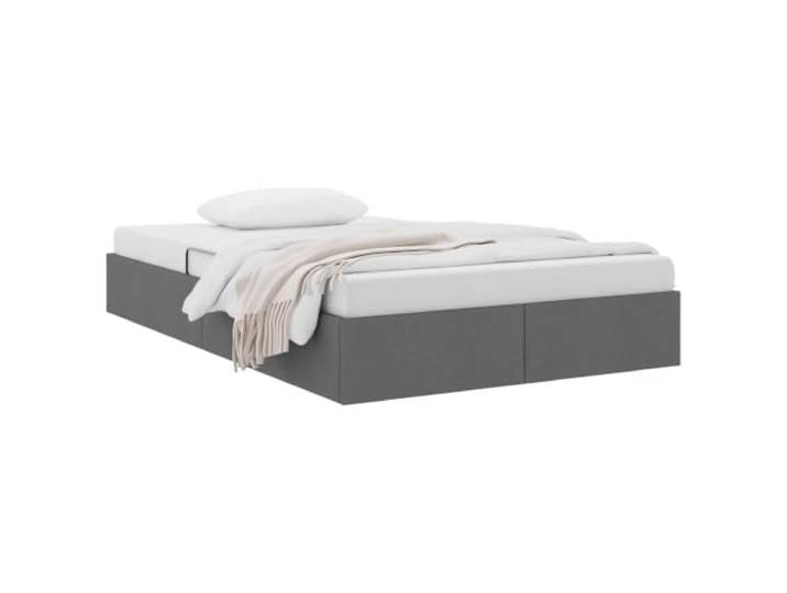 vidaXL Ottoman Bettgestell mit Speicher Dunkelgrau 120 x 200 cm Stoff