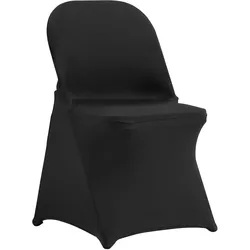 VEVOR Stuhlhussen aus Elastischem Spandex für Klappstühle, Universell Passender Stuhlbezug, Abnehmbare & Waschbare Schonbezüge, für Hochzeiten, Partys, Feiern, Essen (30 Stück, Schwarz)