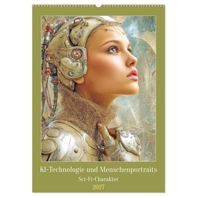 KI-Technologie und Menschenportraits - Sci-Fi-Charakter (Wandkalender 2027 DIN A2 hoch), CALVENDO Monatskalender