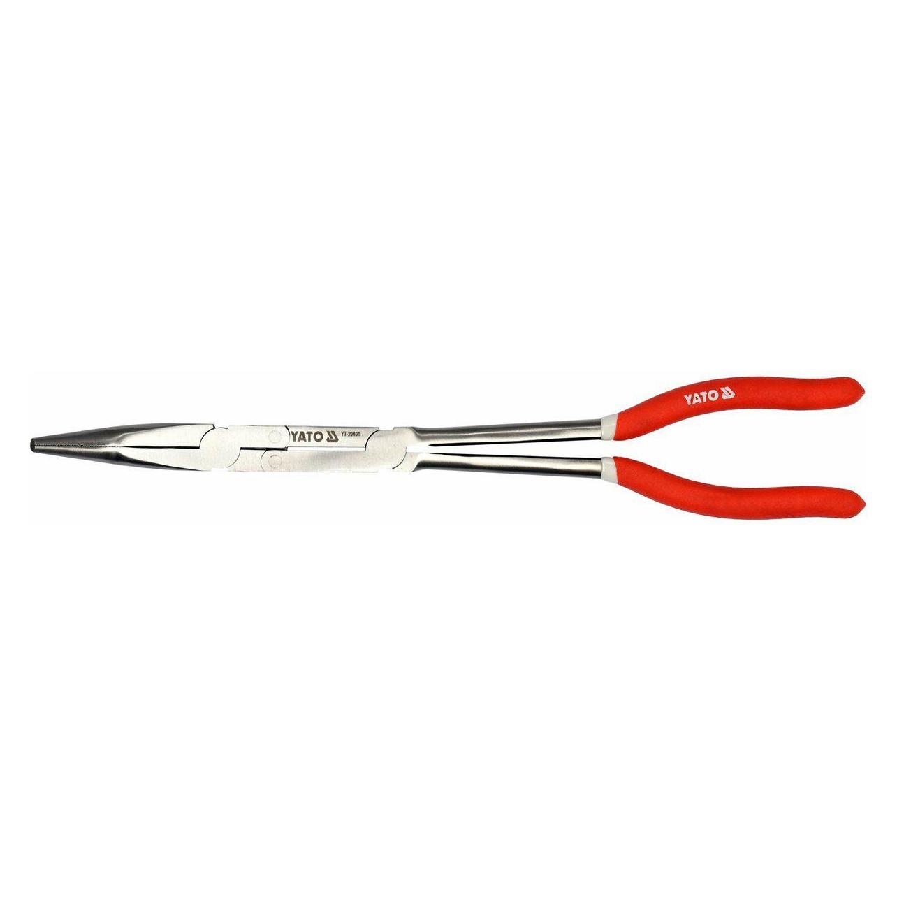 Yato YT-20401 Profi-Zange, 330 mm, lange gebogene Spitze, gezahnte Backen (330 mm) (YT-20401)