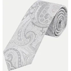 Krawatte mit Paisley-Muster 7cm Grau