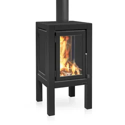 Quaruba Gartenofen Schwarz Ohne Rollen XXL 2 Seiten Glas Vorne + Hinten