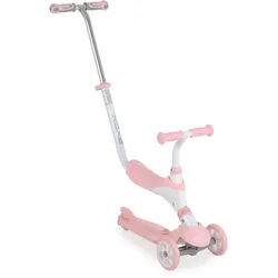 Byox Kinderroller Tristar 3 in 1 Roller Rutscher Schiebestange PU Räder ABEC-5 rosa weiß