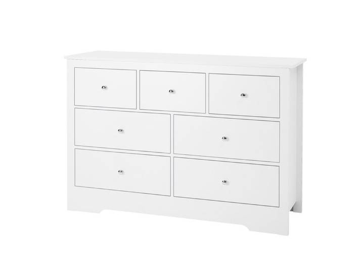 Commode - DUOKU - 7 Tiroirs - Bois avec Glissières - Design Minimaliste - Anti-basculement