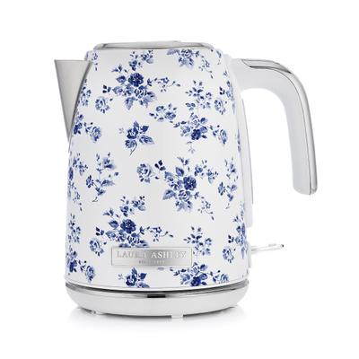 Laura Ashley Wasserkocher – 1,7 l, 2200 W, beleuchtetes Display, kabellos, 360° drehbarer Sockel, Trockengehschutz – China Rose Design by VQ