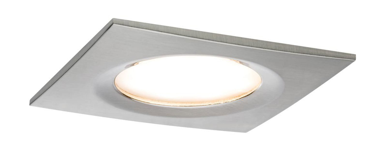Paulmann Premium inbouwspotset Coin Slim, vierkant, dimbaar, vaste LED, 6,8W, 2700K, 51mm, ijzer/aluminium