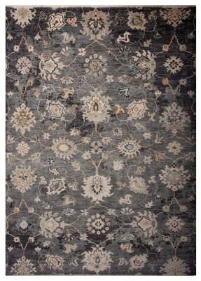 Alora Decor Lush Black Floral Hand Knotted Wool Traditional Area Rug