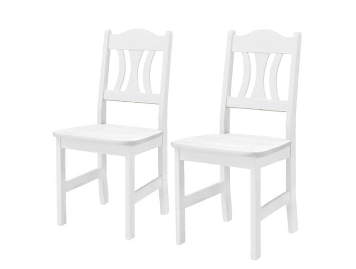 home24 Esszimmerstuhl 2er-Set Massivholz 45 x 44 x 92 cm Kiefer, gebeizt & lackiert, Landhausstil, Küche, Bar