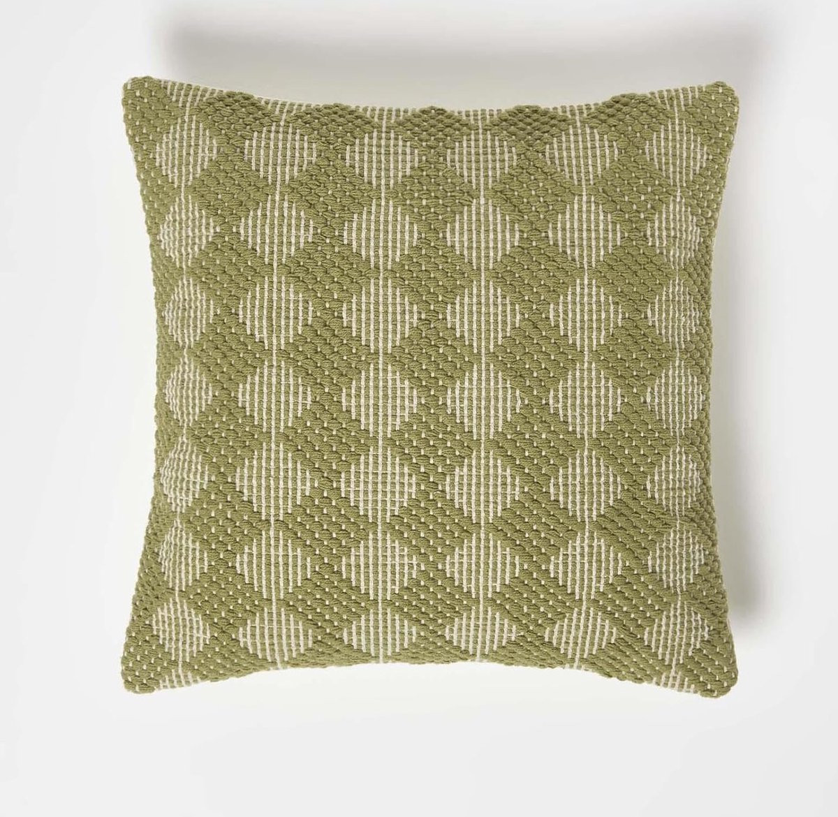 Homescapes Sierkussen Lima Groen met Ruitpatroon 45 x 45 cm