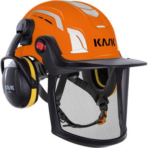 KASK Forsthelm Zenith-X Air Combo, orange, Gehörschutz & Metall-Visier, belüftet, Größe 52-63