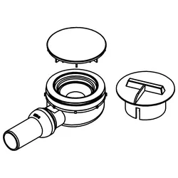 HSK Ersatzteile Ablauf für Acryl Duschwanne plan, superflach, Marmor-Polymer Duschwanne plan, superf D2055