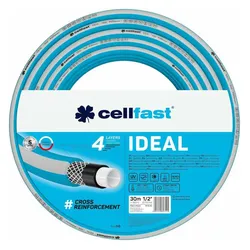 Cellfast, Gartenschlauch, Gartenschlauch IDEAL, Strapazierfähig, Flexibel, 4-lagig, Haltbare Kreuzgeflecht, UV und Al (10 m)