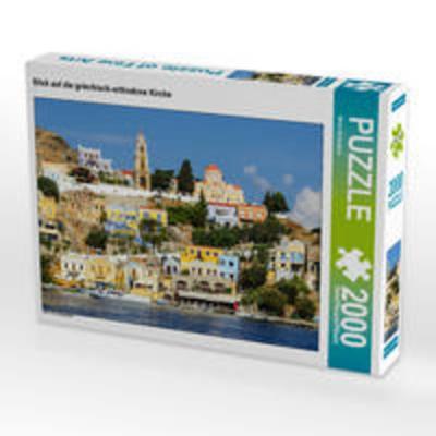 CALVENDO Puzzle Blick auf die griechisch-orthodoxe Kirche | 2000 Teile Lege-Größe 90 × 67 cm Foto-Puzzle für glückliche Stunden