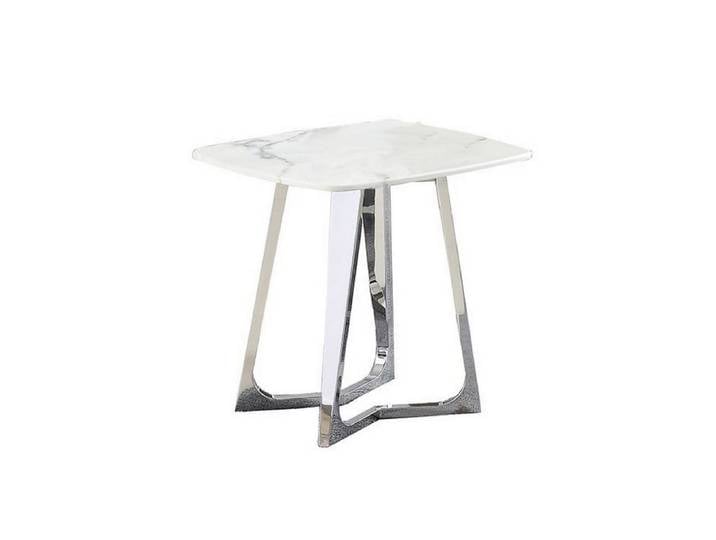 alesvelt Beistelltisch BARI Marmoroptik Gold 50x50x55 cm, Marmorptik