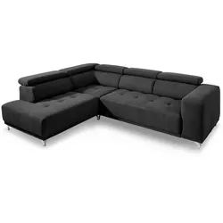 SOMETA Ecksofa Cancun Stoff Schwarz