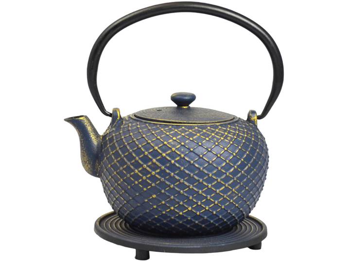 Teekanne Therese Blau/Gold Gusseisen 0.9 l