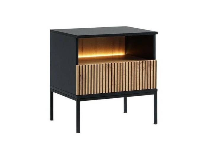 Table de chevet - Table de chevet Lima H101 503184 - Noir - 54x56x39cm