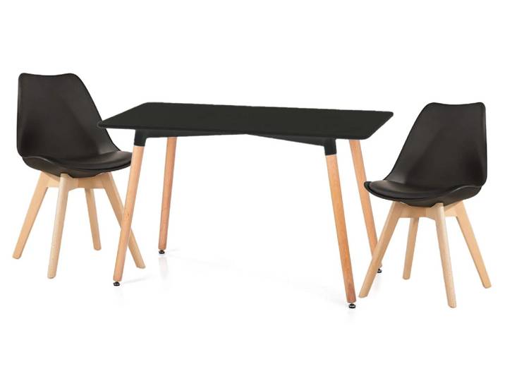 Schwarzes Esszimmerset 1 + 2, Tisch BERGEN 100 + Stühle von BALI MARK