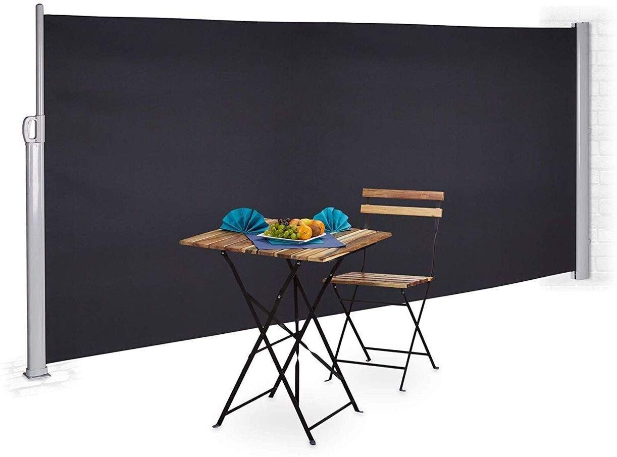 Bc-elec - ASA-160T Store latéral gris anthracite 3x1.6m rétractable pour terrasse, brise-vue jardin pare-vue...