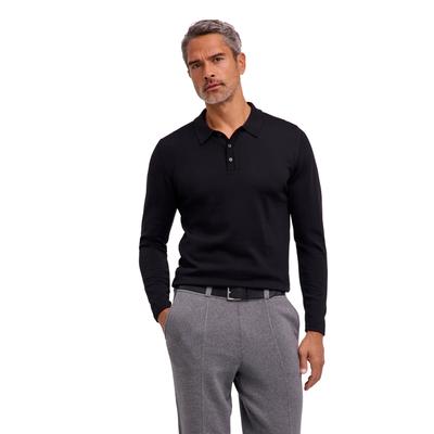 Strickpullover FALKE "Pure Merino Wool", Herren, Gr. S, schwarz (3000), Pullover Strickpullover