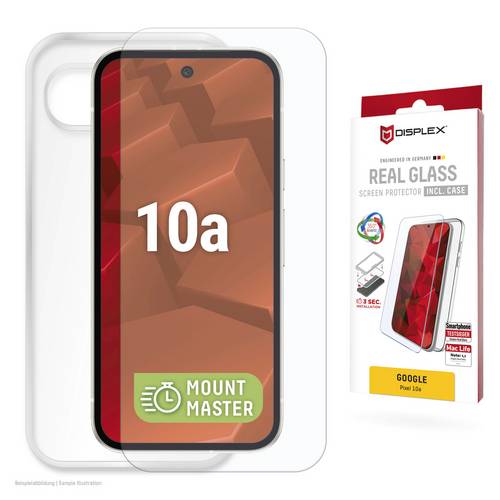 DISPLEX Real Glass + Case Hülle + Schutzglas Set Google Pixel 10a Transparent 02226