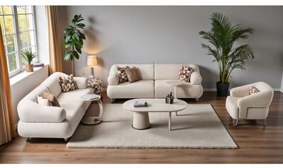 Furnia Vireo 4 Pieces Living Room Sets 1 Sofa 1 Loveseat 2 Chair