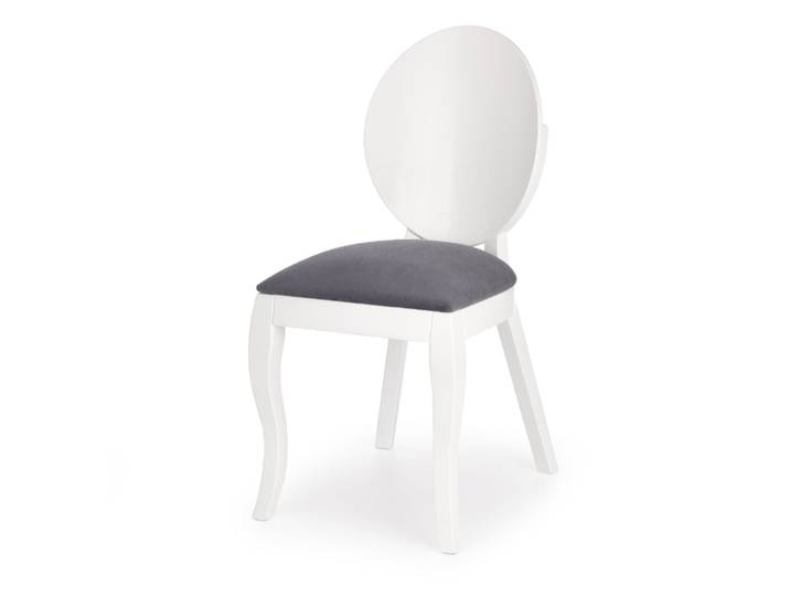 Chaise médaillon blanc et gris 90 x 43 x 52 cm