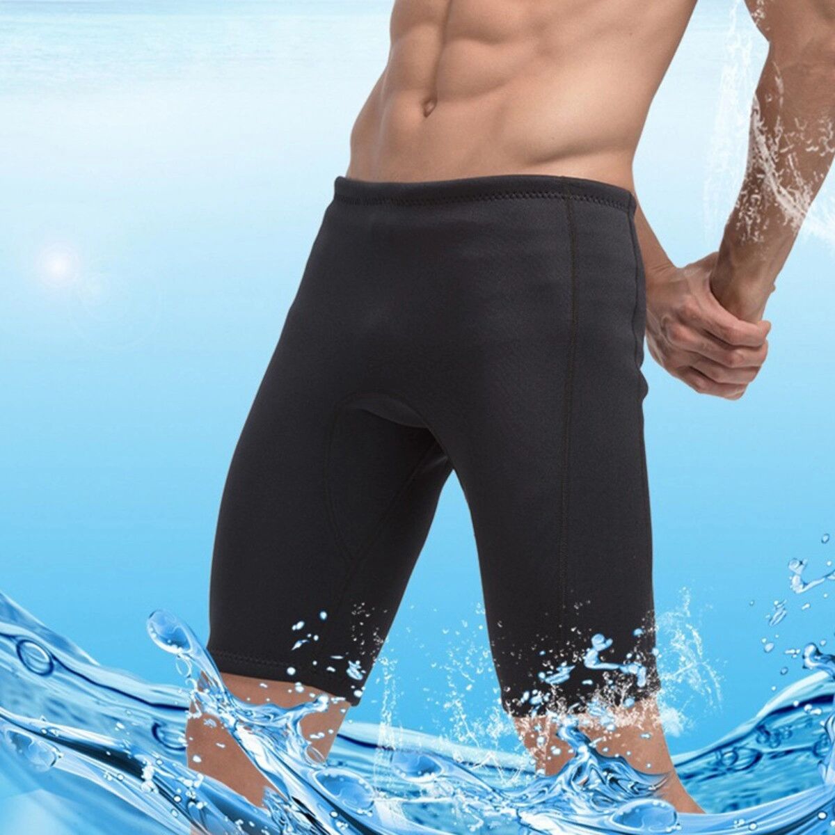 INF Neopren-Schwimmshorts SCR - Thermisch, stoßfest, wasserdicht, Schwarz 3XL