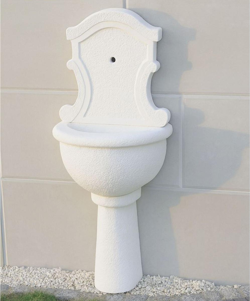 Casa Padrino Jugendstil Wandbrunnen Weiß H. 128 cm - Garten Deko Brunnen