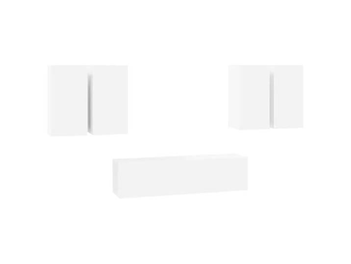LMTYOENFG 6-TLG TV-Schrank-Set Hängeboard Wandmontage Weiß Holzwerkstoff Platzsparende Wandmöbel im modularen Design für Wohnzimmer und Schlafzimmer mit vielseitigem Stauraum.