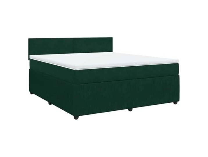 Makastle Boxspringbett mit Matratze 180x200 cm Samt Dunkelgrün Taschenfederkernmatratze