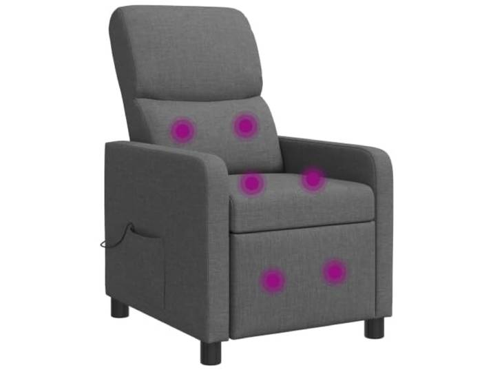Massage Relaxsessel Dunkelgrau Stoff mit Fernbedienung, Verstellbar Integrierte Massagefunktion, kabellose Fernbedienung, Schaum-Faser-Füllung, atmungsaktiver Polyesterstoff, feucht abwischbar