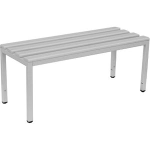 Lüllmann Umkleidebank 801130, Sitzfläche Kunststoff, 200 cm, lichtgrau / lichtgrau