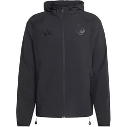 ADIDAS Herren Fanjacke Real Madrid Travel Full Zip Windbreaker, Größe L in Schwarz Schwarz