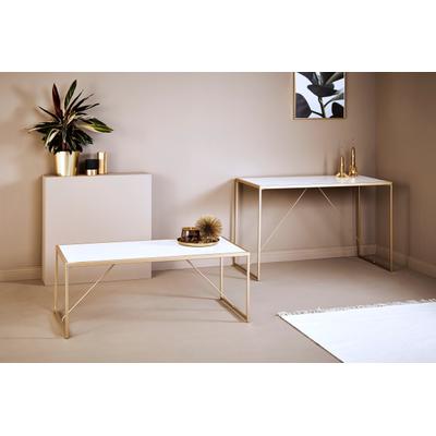 Couchtisch JAHNKE "GLAM COFFEE", weiß (gold, marmor weiß, gold, optik, marmor, look), B:120cm H:44cm T:60cm, Tische, Couchtisch