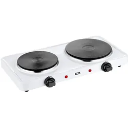 EDM Herdplatte 07661 1500 W, Kochplatte, Grau, Weiss