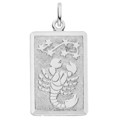 Sternzeichenanhänger JOBO "Sternzeichen eckig mit Sternbild 20 mm", silber 925, Schmuckanhänger, Damen, Skorpion, Silber 925 (Sterlingsilber), 925 Silber rhodiniert
