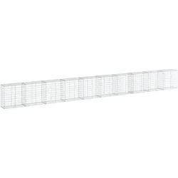 vidaXL Gabione mit Deckel 1000x50x100 cm Verzinktes Eisen