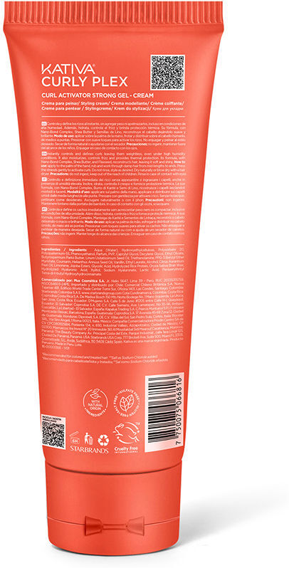 Kativa Curly Plex Curl gel creme ativador de cachos fixação forte 240 ml