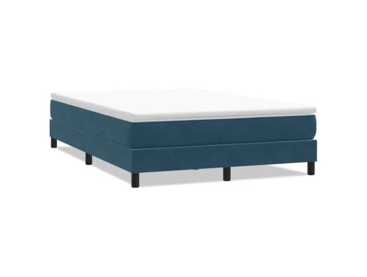 PUGYNBK Boxspringbett aus Samt, Dunkelblau, 160 x 220 cm Lattenrost, stabile Füße, ohne Matratze, weich gepolstert