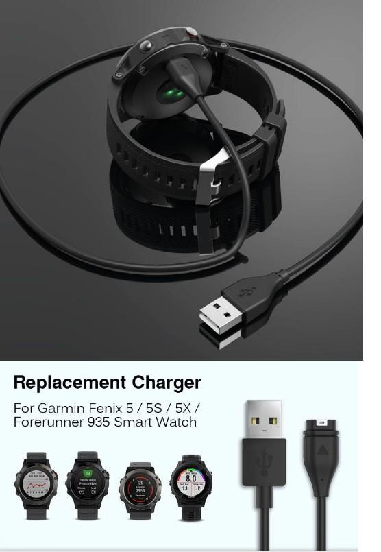 DrPhone 2x Oplaadkabel voor Garmin Fenix, Vivoactive, Venu, Quatrix, Approach en Vivomove