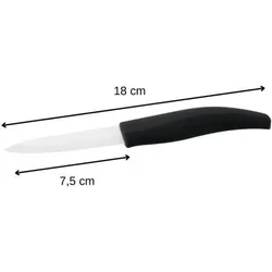 [n]fibrecare Messerset Nirosta aus Keramik 2 Stücke, Küchenmesser, Weiss, Schwarz