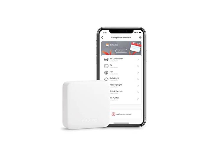 SwitchBot Hub Mini Smart afstandsbediening - IR-zendersysteem, verbinding met wifi, airconditioningbediening, compatibel met Alexa, Google Home, Siri, IFTTT (wit)