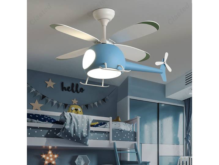 Créatif et Simple nouveau LED hélicoptère avion ventilateur lustre chambre d'enfants ventilateur de plafond lampe